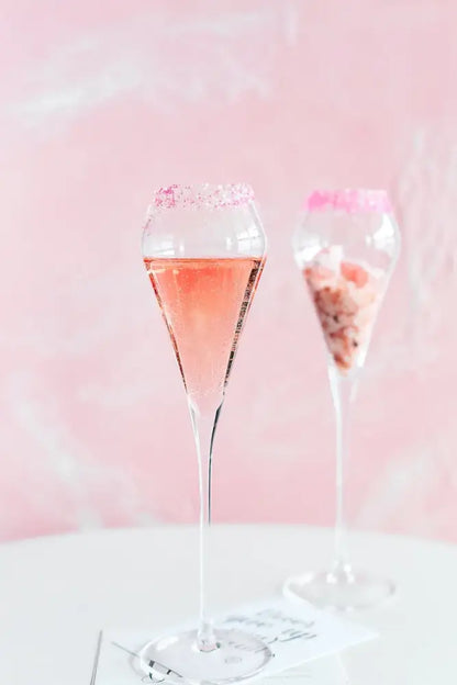 Elegant hand blown crystal champagne flutes dining room glassware