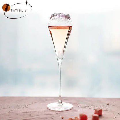 Elegant hand blown crystal champagne flutes dining room glassware