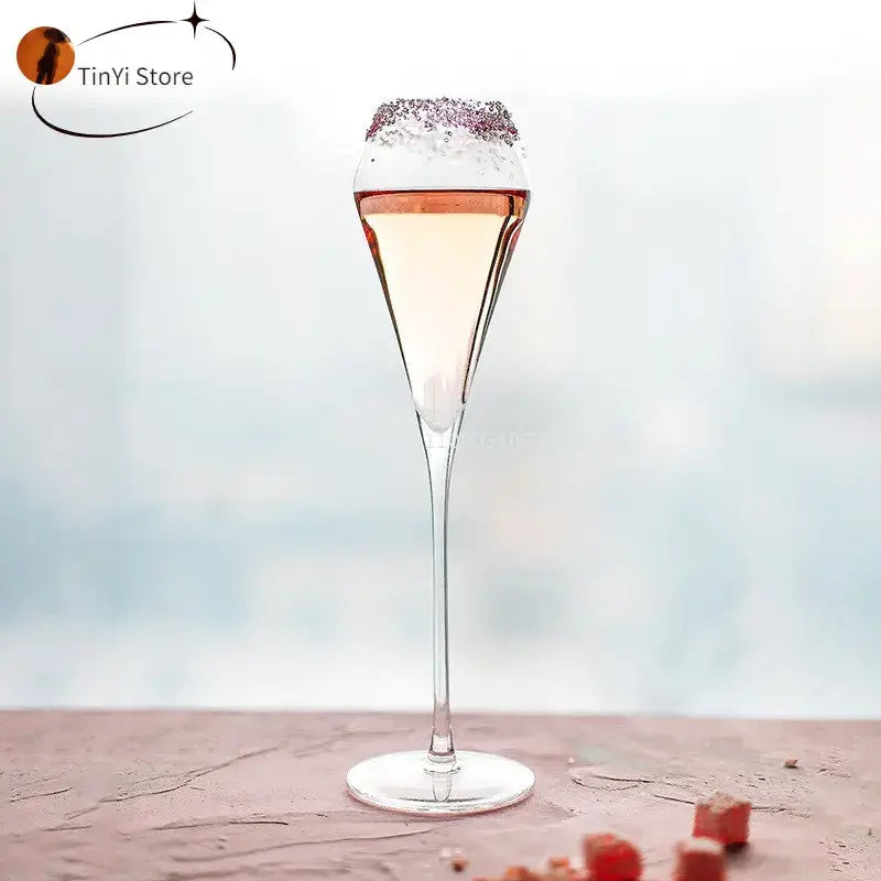 Elegant hand blown crystal champagne flutes dining room glassware