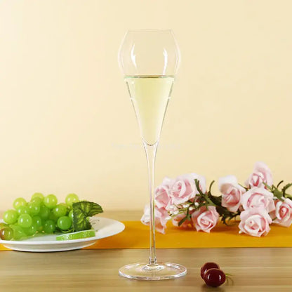 Elegant hand blown crystal champagne flutes dining room glassware