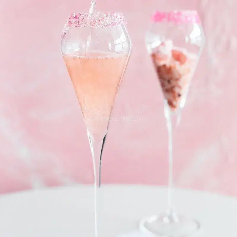 Elegant hand blown crystal champagne flutes dining room glassware