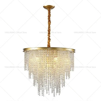 Post-modern gold crystal chandelier living room lighting