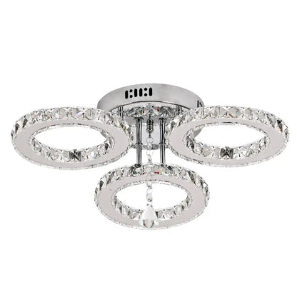 Modern gold crystal chandelier 3 ring living room light