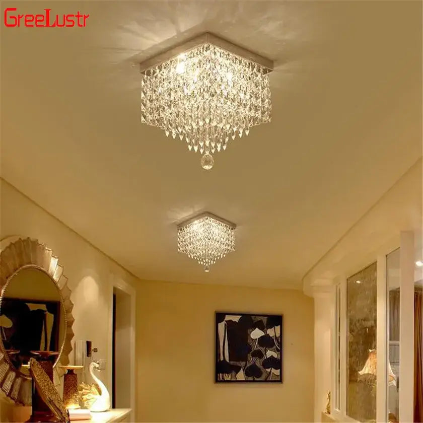Modern gold crystal chandelier ceiling lamp kitchen fixture
