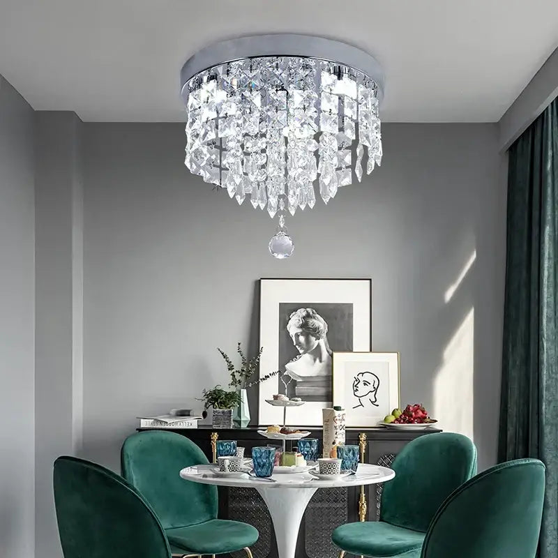 Modern gold crystal chandelier ceiling lamp kitchen fixture