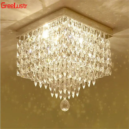Modern gold crystal chandelier ceiling lamp kitchen fixture