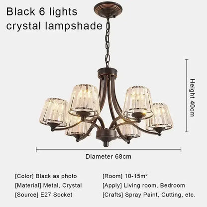 Modern gold crystal chandelier for living room dining space