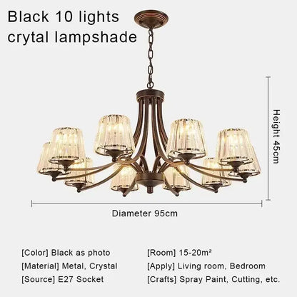 Modern gold crystal chandelier for living room dining space