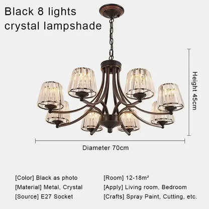 Modern gold crystal chandelier for living room dining space