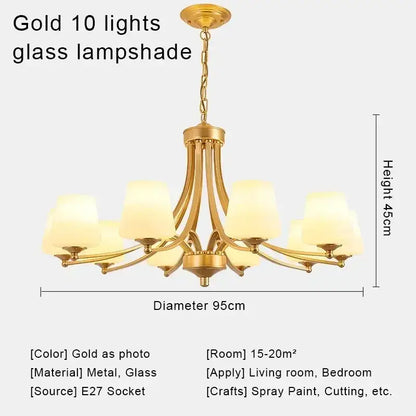 Modern gold crystal chandelier for living room dining space