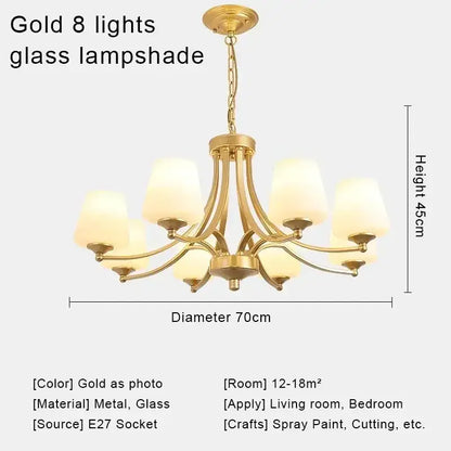 Modern gold crystal chandelier for living room dining space