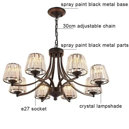 Modern gold crystal chandelier for living room dining space