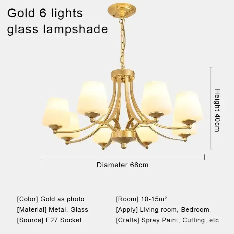 Modern gold crystal chandelier for living room dining space