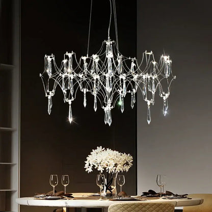 Gold crystal chandelier pendant light for dining room