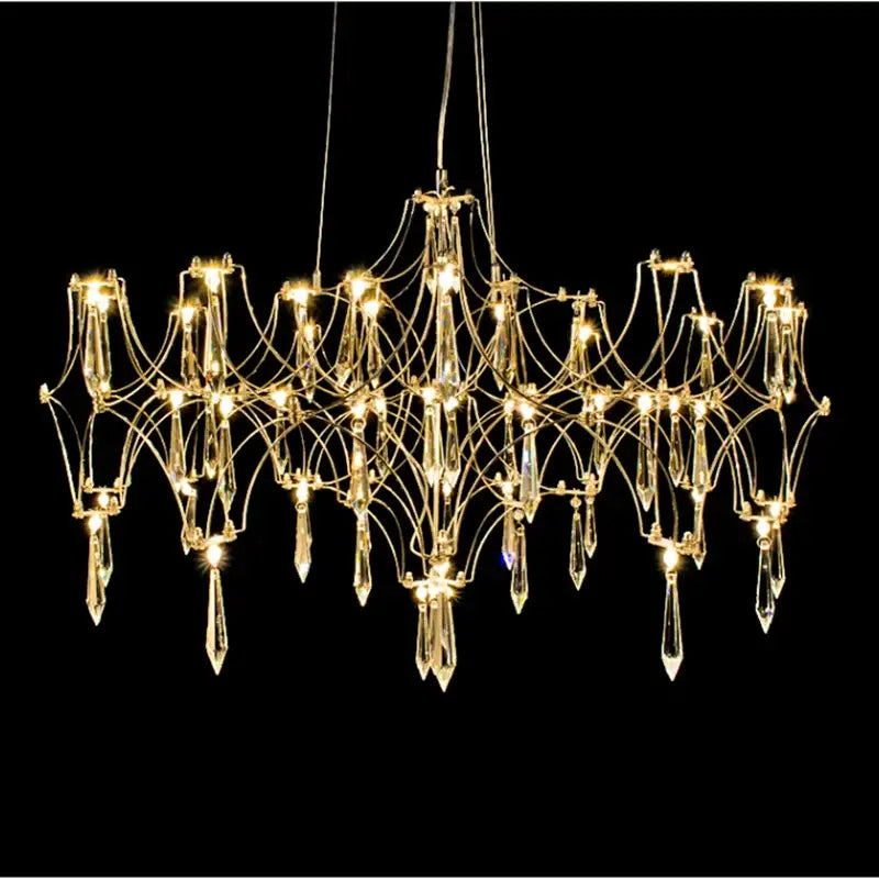 Gold crystal chandelier pendant light for dining room