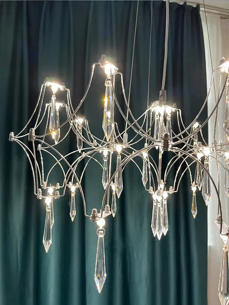 Gold crystal chandelier pendant light for dining room