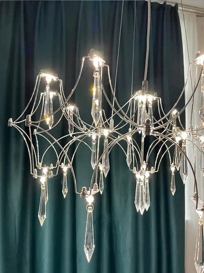 Gold crystal chandelier pendant light for dining room