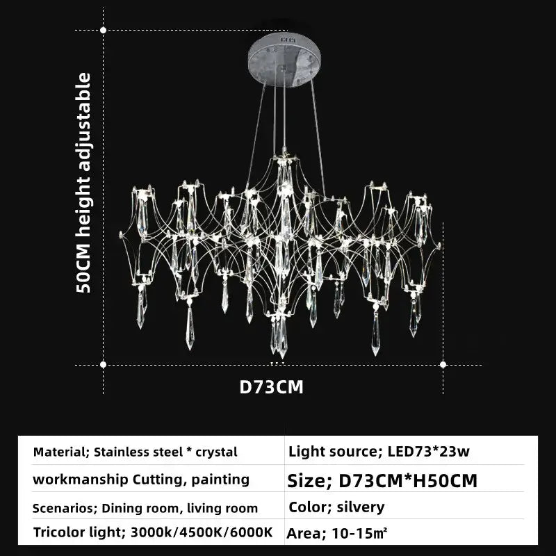 Gold crystal chandelier pendant light for dining room