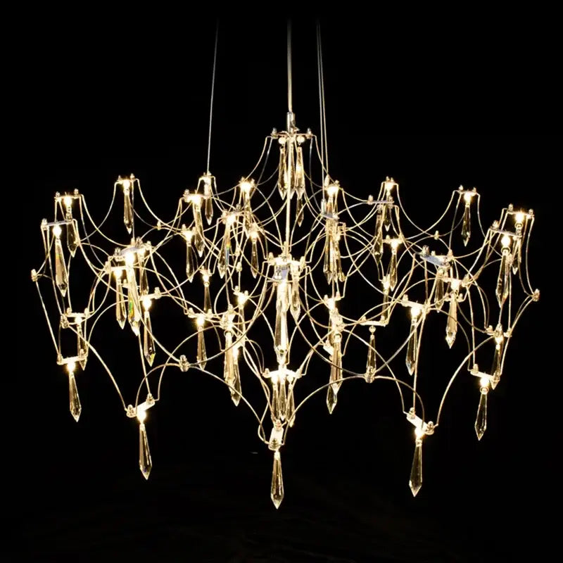 Gold crystal chandelier pendant light for dining room
