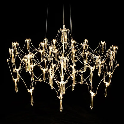 Gold crystal chandelier pendant light for dining room