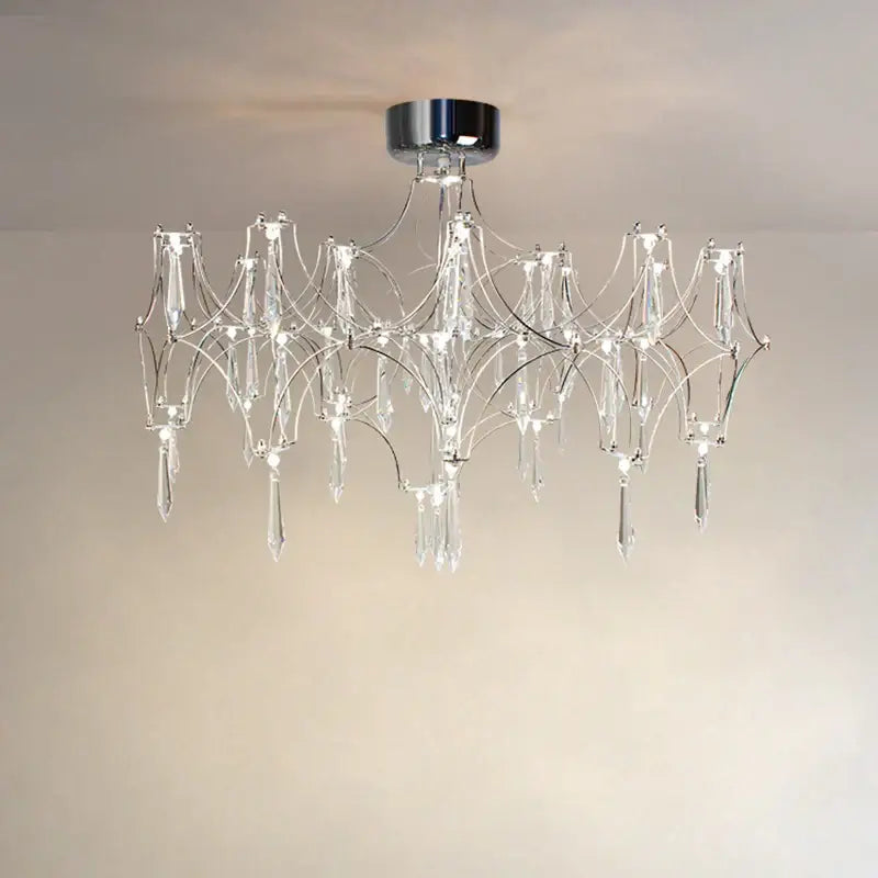Gold crystal chandelier pendant light for dining room