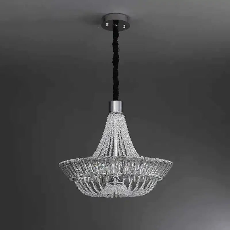 Modern chrome & gold crystal chandelier for living room