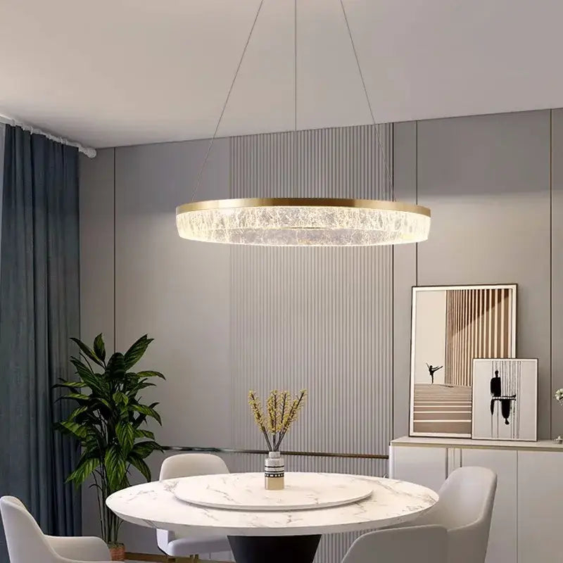 Modern gold crystal chandelier – dining room pendant light