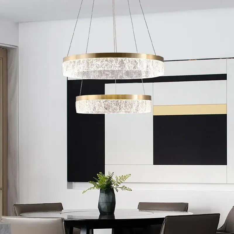 Modern gold crystal chandelier – dining room pendant light