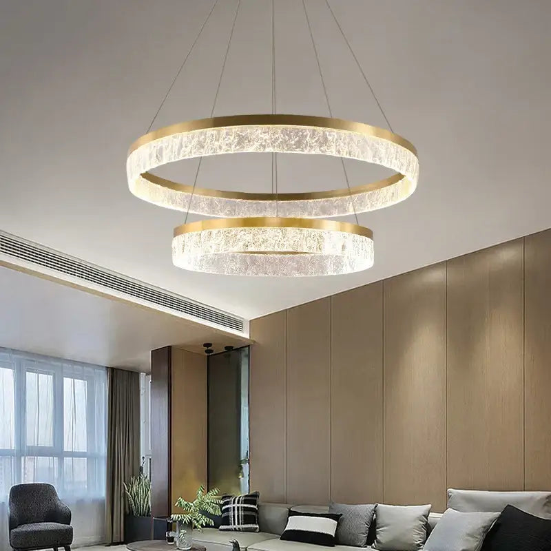 Modern gold crystal chandelier – dining room pendant light