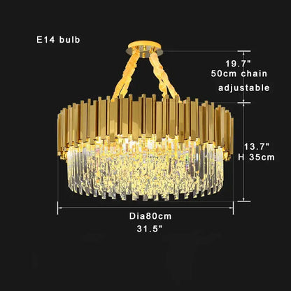 Modern gold & black crystal chandelier dining room light
