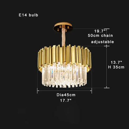 Modern gold & black crystal chandelier dining room light