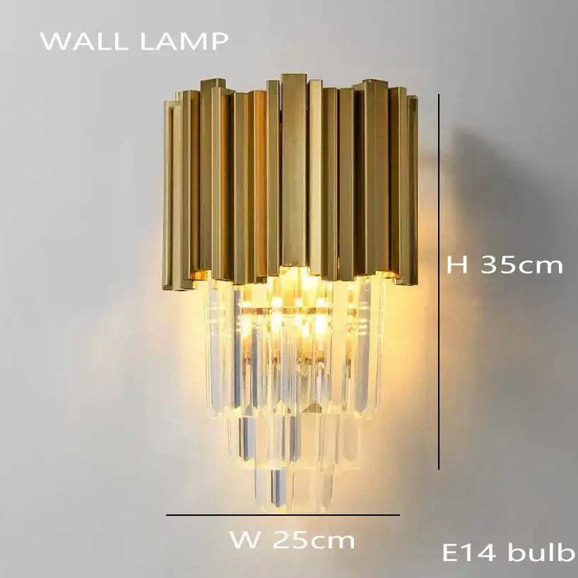 Modern gold & black crystal chandelier dining room light