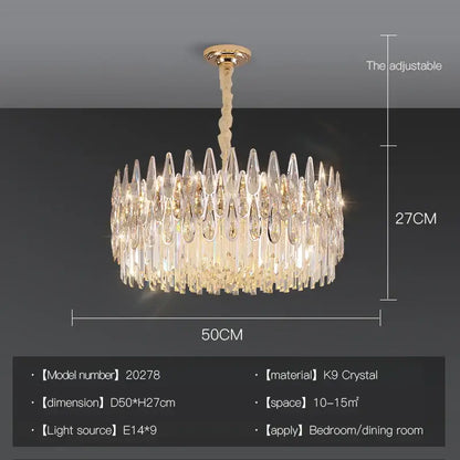 Post-modern luxury crystal chandelier for staircase