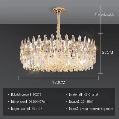 Post-modern luxury crystal chandelier for staircase