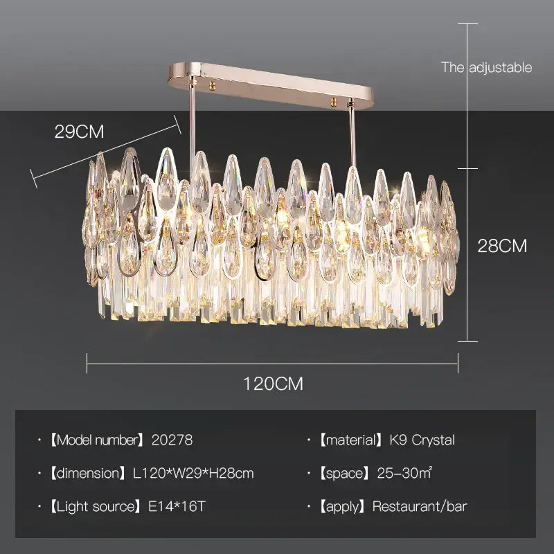 Post-modern luxury crystal chandelier for staircase