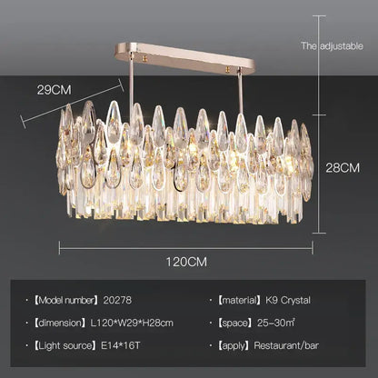 Post-modern luxury crystal chandelier for staircase