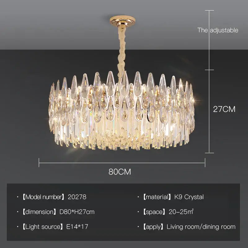 Post-modern luxury crystal chandelier for staircase