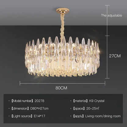 Post-modern luxury crystal chandelier for staircase