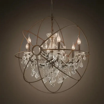 crystal chandelier spherical dark metal light for living room