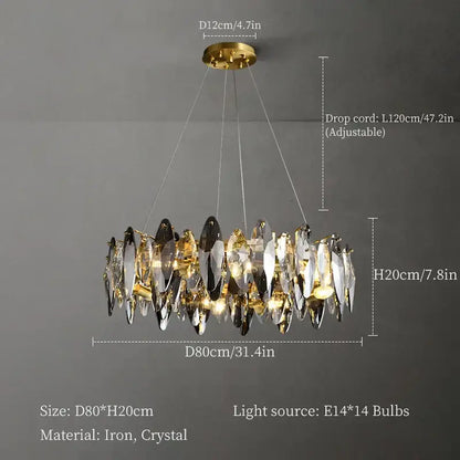 ™ Crystal Chandelier: Elegant Ceiling Hanging Light for Living Room & Dining Table