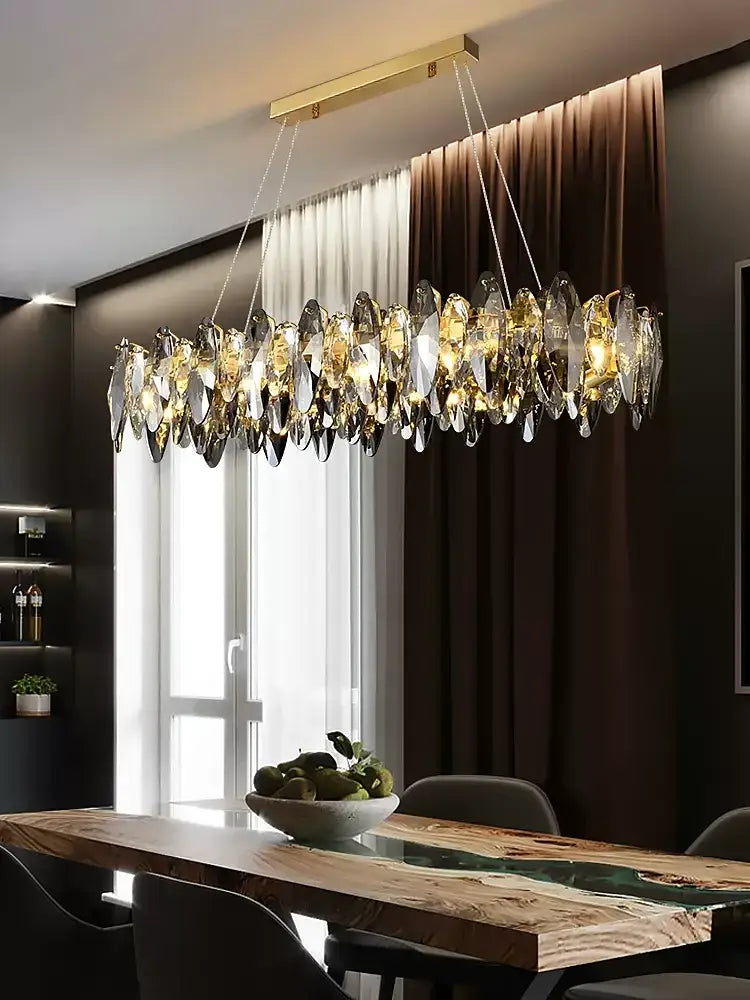 ™ Crystal Chandelier: Elegant Ceiling Hanging Light for Living Room & Dining Table