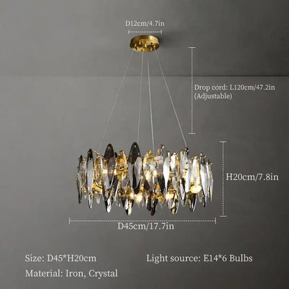 ™ Crystal Chandelier: Elegant Ceiling Hanging Light for Living Room & Dining Table