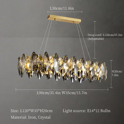 ™ Crystal Chandelier: Elegant Ceiling Hanging Light for Living Room & Dining Table