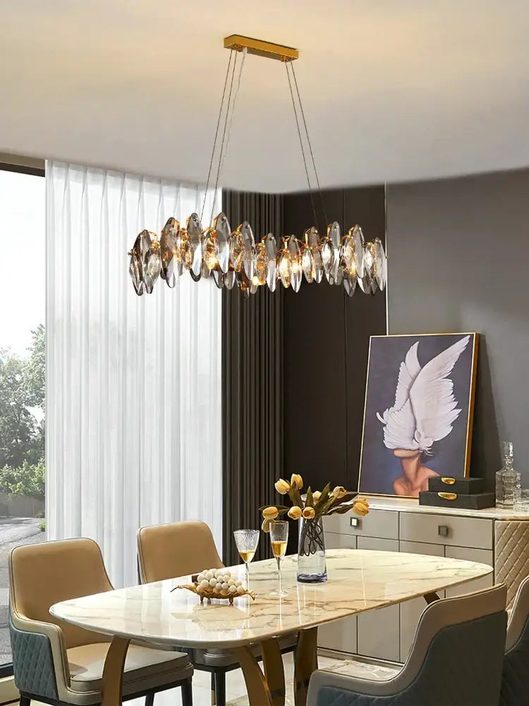 ™ Crystal Chandelier: Elegant Ceiling Hanging Light for Living Room & Dining Table