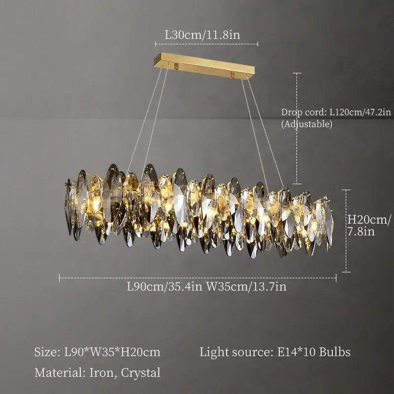 ™ Crystal Chandelier: Elegant Ceiling Hanging Light for Living Room & Dining Table
