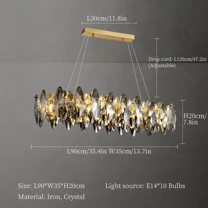 ™ Crystal Chandelier: Elegant Ceiling Hanging Light for Living Room & Dining Table