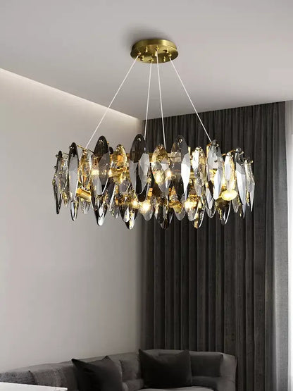 ™ Crystal Chandelier: Elegant Ceiling Hanging Light for Living Room & Dining Table