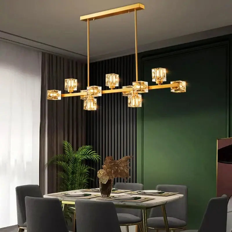 Modern gold crystal chandelier for dining room
