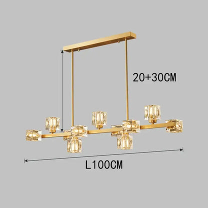 Modern gold crystal chandelier for dining room