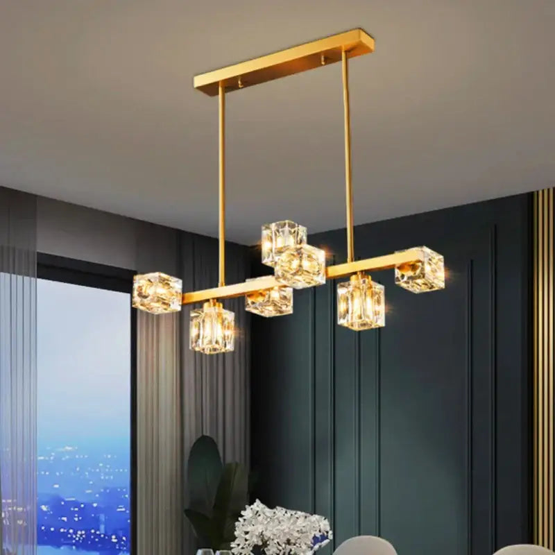 Modern gold crystal chandelier for dining room